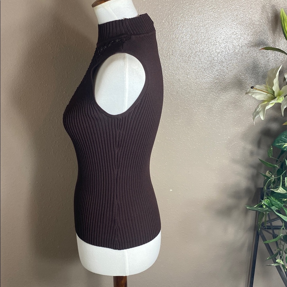 Belldini Chocolate Ribbed Knit Top - Picture 2 of 5